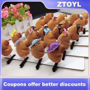 【ZTOYL】 1Pcs Cartoon Children 3D Capibala Hair Clip Plush Hairpin DIY Bow Sunglasses Rose Hat Design Capybara Duckbill Clip Accessories