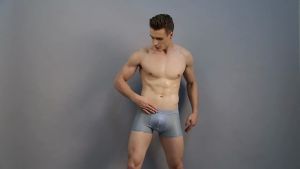 elegantstunning 4pcs/Box Men Mesh Breathable Briefs Solid Color Underwear Comfortable Boxers
