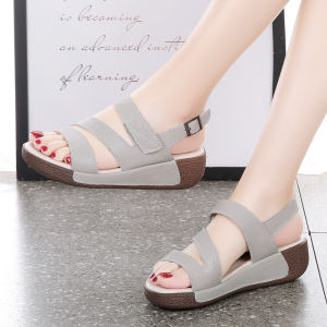 รองเท้าแตะหนังแท้ผู้หญิงรองเท้าแตะส้นหนาแฟชั่นใหม่ฤดูร้อน