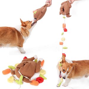 HamshMoc Dog Toy Squeaky IQ Sniffing Training Interactive Pet Toys Food Bowl Slow Eating for Kitten Puppy Snuffle Game