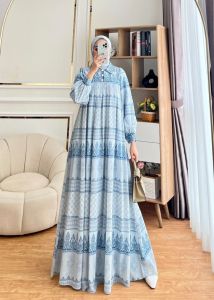 Glamz Joyah 3 Gamis Wanita Set Kerudung Segi Empat Terbaru Busui Bahan Ceruty