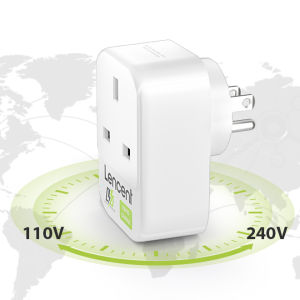 LENCENT Singapore to US Plug Adapter with 3 USB Ports Grounded America Travel Adapter for USA Mexico Canada Thailand and More (Type B) Multi Plug Charger Converter