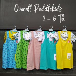 OVERALL (INNER DAN DRESS PISAH) ANAK CEWEK  USIA 2-8 TAHUN BY PADDLEKIDS TUNIK BAHAN KATUN COMBED FREE MASKER
