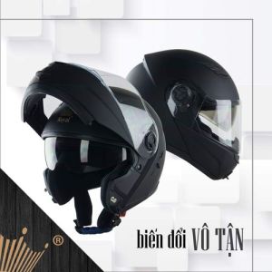 MŨ BẢO HIỂM FULLFAC LẬT CẰM 2 KÍNH CHÍNH HÃNG ROYAL M08(TẶNG THÊM 1 ÁO MƯA CHÍNH HÃNG)