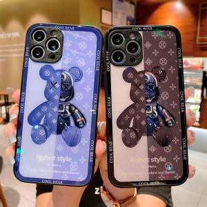 YUTOOL Full range of protective shells for iPhone Violent bear characters anti-drop mobile phone case Camera lens explosion-proof protection iPhone11 Pro Max 12 Pro Max 13 Pro Max anti-fingerprint and shatter-resistant glass mobile phone case
