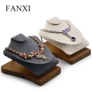 Oirlv Wooden Jewelry Showcase Display Set Diamond Ring Earrings Bracelet Necklace Mannequin Storage Organizers Holder Tray Exhibition Stand Rack SM081