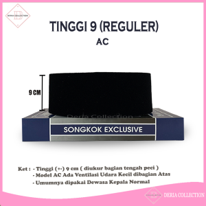 Peci Kopiyah Hitam AWANG AC & Full AC Tinggi 7 8 9 10 11 Cm Songkok Sholat Bludru Ukuran Anak Laki Pria Dewasa Santri Pesantren Kopiah Solat Premium Pendek Beludru Polos Kopyah Shalat Jumbo Kopeah Polos Nasional Murah Songko Item Kopia Sufi Sonkok Madura