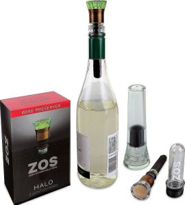 ZOS HALO - WINE PRESERVATION GADGET -  possibly up to 30 Wine bottles possibly up to 2 months after opening )  *** SERIOUS WINE CONNOISSEURS *** ( Compare Vacuum Pump Preservino Coravin Vacuvin Giovanni Preservo etc - same category preserving
