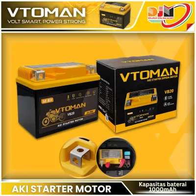 VTOMAN VB20 Aki Motor 12V Baterai Starter Motor 125cc-150cc Motor Matic & Bebek Ringan