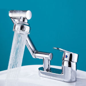 Vòi Lavabo Nóng Lạnh 2 Chân Vòi Rửa Mặt Xoay 1080 Độ Đa Chiều 2 Chế Độ Nước Mạ Crom Sáng Bóng