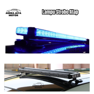 Lightbar Strobo Atap 90 cm Biru Mobil Polisi Patwal Lampu 105 cm 4 sisi 16 Mode 86 Titik Lampu 12-36V