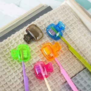 BW-C1324 Penutup Kepala Sikat Gigi Portable Pelindung Sikat Gigi Model Jepitan Transparan / Cover