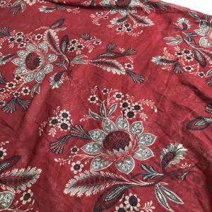 Vải Thô Mỏng Đỏ Hoa Khổ 1m47 - Chất Mỏng Thô Không Co Giãn - May Áo Kiểu Nữ Áo Dài Váy Đầm