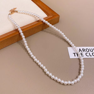 Ganten🍎​​​​​​​Kalung Wanita Modis/Kalung Mutiara Antik/Rantai Tulang Selangka Mengkilap Yang Elegan COD