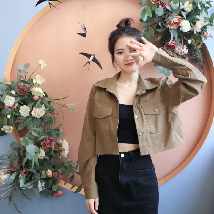 Korean Style Jacket for Women Fashion Short Loose Crop Coats