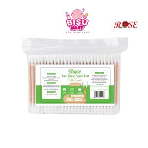 Tăm bông Bông ráy tai thân lõi gỗ Rose Bịch100 Que