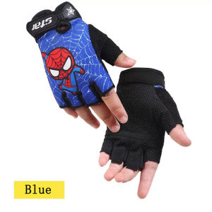 Childrens half-finger gloves men women Four seasons universal students outdoor sports cycling mountaineering fitness antiskid kids cartoon pattern sunshade fashion gloves