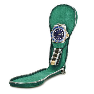 กล่องเก็บนาฬิกาสายเดี่ยวหนังแท้ทำมือมีซิปสำหรับทุกเพศกล่องเก็บนาฬิกาขนาดเล็กสำหรับผู้ชายกล่องจัดแสดงนาฬิกาสำหรับผู้หญิง