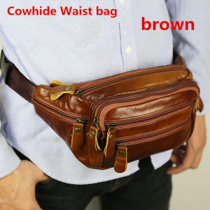 100% Genuine Leather waist bag outside sport belt bag women and men sling bag