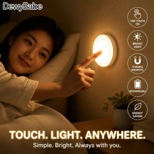 Led Night Light Magnetic Base Touch Dimmable Rechargeable Closet Lamp Hallway Cabinet Emergency Lamp Portable