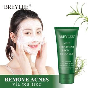 BREYLEE Tea Tree Oil Acne Cleanser Deep Cleansing Oil Control Facial Cleansing Treatment 100g
