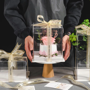 กล่องเค้กสูงใส ฝาใส ฐานสีขาว 6/8/10 นิ้ว ชุด 10 ชิ้น จัดส่งรวดเร็ว