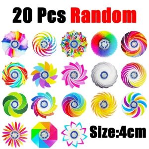 MIRELINA 5-20Pcs Mini Ranbow Fidget Spinner Stress Relief Acrylic Party Favor Stress Relieving Toy Fuuny Home Festival Game Goodie Bag Filler Birthday Gift