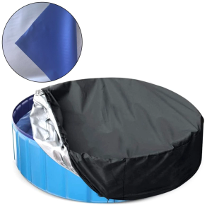 12FT Round Spa Pool Cover Block Waterproof Dustproof Oxford Cloth Outdoor Bath Swimming Pool Leaf Net Accessories