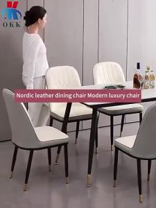 【Load 200KG】Modern Dining Chair Modern Leather Luxury Backrest Soft Cushion Restaurant Chair
