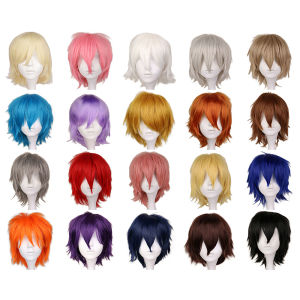 Cosplay wig/universal color anti-warping cos short hair high temperature silk universal short hair cross-border foreign trade goods