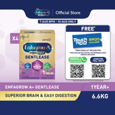 (EXP: 06-03-2027) [Bundle of 4] Enfagrow A+ Gentlease (1Y+) Original Milk Formula Powder (1.65kg x4) [Easy Digestion]