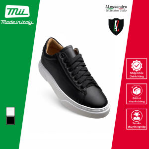 Giày Sneaker Nam Bằng Da Thật Màu Đen - Alessandro - Sản Xuất Chính Hãng Tại Italy_Alex-16_Black
