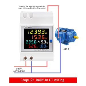 AC monitor 110V 220V 380V 100A Voltage Current Power Factor Active KWH Electric energy Frequency meter VOLT AMP