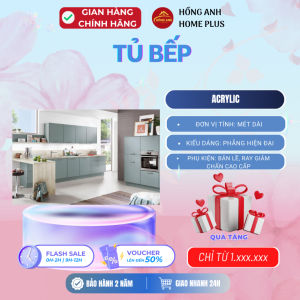 Tủ bếp Hồng Anh cánh acrylic mang lại không gian bếp gọn gàng hiện đại và dễ sử dụng cho sinh hoạt