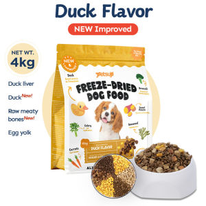 Petsup Freeze Dried Dog Dry Food 4kg Beef Duck Liver Egg Yolk for Adult and Puppy All Stage