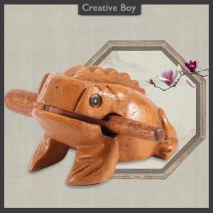 [Creative] Lucky Thailand Wood Thailand Traditional Craft Wooden Lucky Croaking Musical Instrument Home Office Desk Decor Lucky Frog Crafts