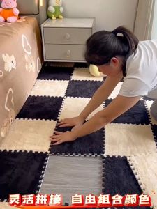 【SG Stock】Multi-Color Plush Puzzle Floor Tiles Soft Fluffy Interlocking Mats For Kids Room