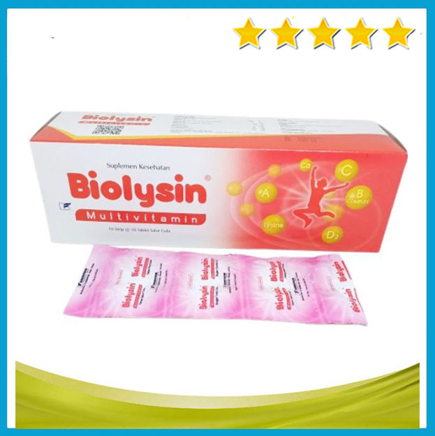 Biolysin Multivitamin tablet harga perstrip Isi 10 tablet Dewasa & Anak-anak