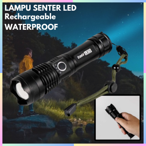 FAST DELIVERY TaffLED Lampu Senter LED Mini Jarak Jauh Super Terang Zoom USB Rechargeable P50