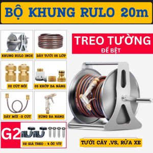 Bộ khung Rulo Inox cuộn đến 40m dây dùng để tưới cây vệ sinh rửa xe...