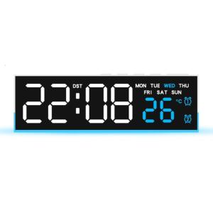 Night Light Digital Alarm Clock Electric Desk Clock with Indoor Temperature Loud Alarm Day of Week for Living Room