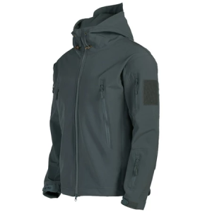 Waterproof Windproof Tactical Jacket for Men Soft Fabric Hooded Assault Jacket Outdoor Hiking