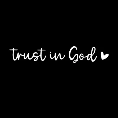 【Fast Delivery | Local Stock】 Trust In God Heart Car Rear View Mirror Sticker Decal Faith Bible Verse Christian Church Auto Vehicle Bumper Decor