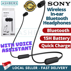 Sony Wireless In-ear Bluetooth Headphones WI-C200 Earphones 15hr battery life Hands-Free Calling and Clear Sound! Lighter than WI-C100