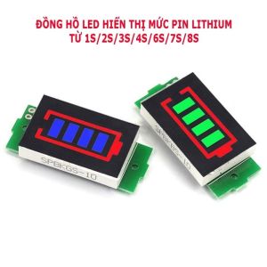 【FREESHIP】Đồng Hồ Báo Pin LED 1S-8S – Hiển Thị Mức Pin Lithium 3.7V-29.6V – Đồng Hồ Đo Pin 1/2/3/4/6/7/8S