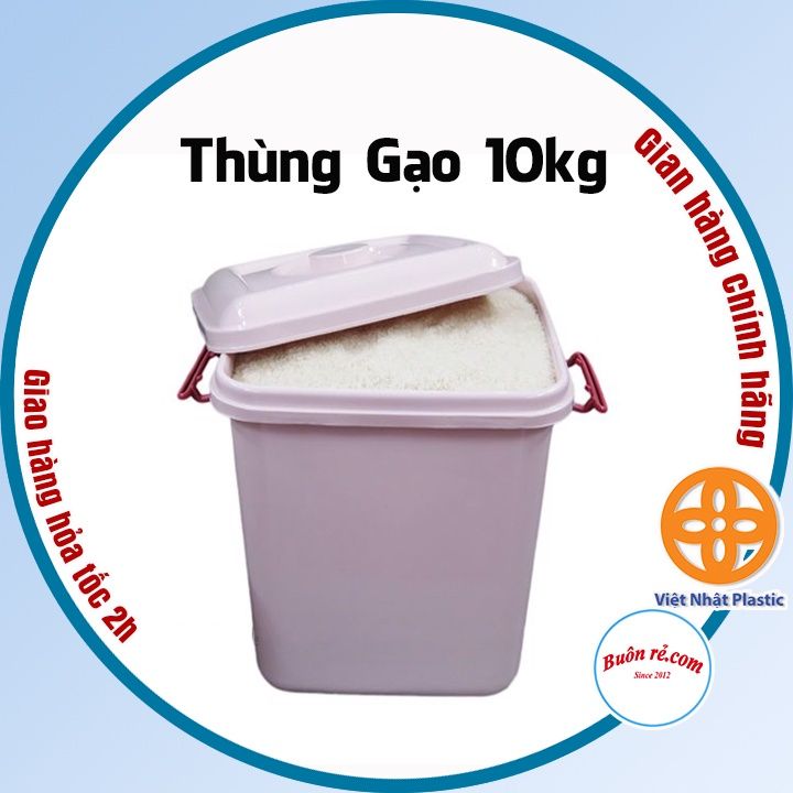 Thùng đựng gạo có nắp Việt Nhật (5351) dung tích 10KG - Thùng đa năng ...