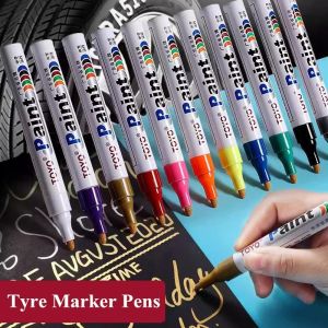 Penanda Tayar & Paint Marker 2.5mm Waterproof Oil-Based Permanent Marker untuk DIY Metal Glass Rubber Tyre Writing