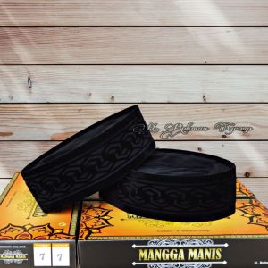 Peci Hitam Motif Soga Laser Tinggi 7Cm 8Cm 9Cm Songkok Hitam Motif Soga Laser Bahan Lembut Premium Super Halus