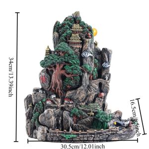 FFBH Reverse Incense Burner Home Decorations Yuanliu Zen Incense Burner Dual-purpose Incense Burner Crafts Decoration 9Y3K6