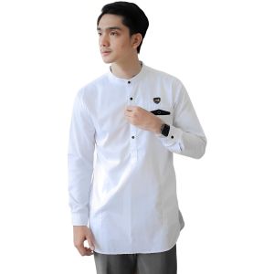 Baju Koko Pria Lengan Panjang Polos Katun Adem Dewasa